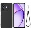 OPPO A3x Solid Color Silicone Dropproof Full Coverage Case (Black) - 1