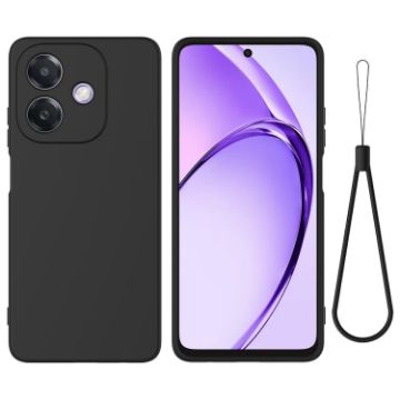 OPPO A3x Solid Color Silicone Dropproof Full Coverage Case (Black) - 1