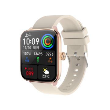 T20 1.96" Gold Smart Watch, IP67 Waterproof, Heart Rate, Bluetooth Call - 1
