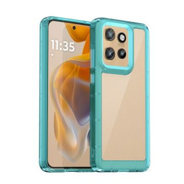 Motorola Edge 50 Neo Colorful Acrylic Hybrid TPU Case - Blue - 1