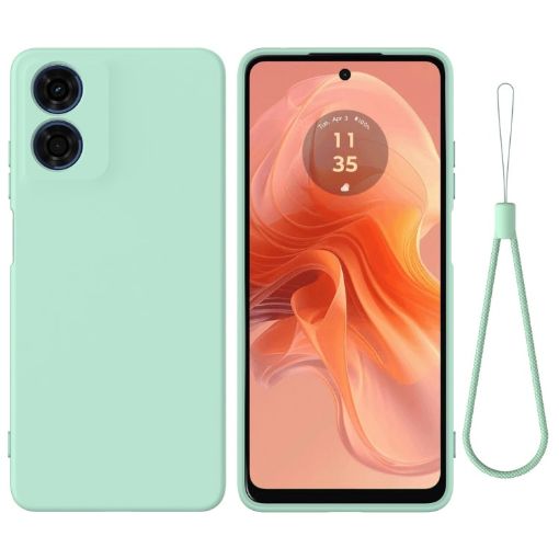 Moto E14 Green Liquid Silicone Dropproof Full Coverage Case - 1