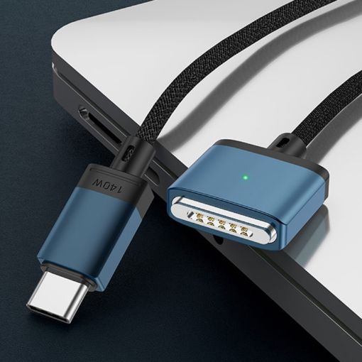 140W Blue 2m Type-C to MagSafe 3 Magnetic Charging Cable - 1
