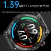 ET450 Smart Watch, 1.39" IP67 Waterproof, ECG/Glucose, Red Band - 4