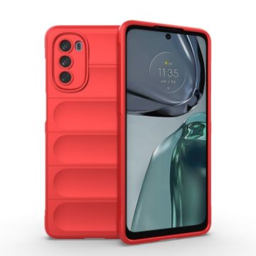 Motorola Moto G62 5G Red TPU + Flannel Magic Shield Case - 1