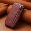 Red Leather Flip Case for Ulefone Note 16 Pro with Zipper Wallet - 4