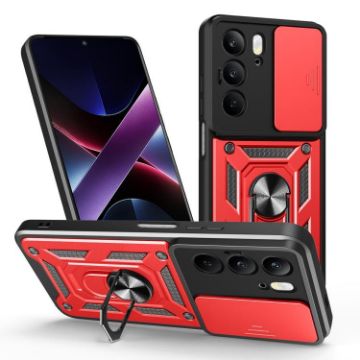 Realme C75/C75x 5G Red Hybrid Case with Sliding Camera Cover - 1