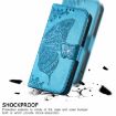Ulefone Note 16 Pro Leather Phone Case in Blue - Butterfly Love Flower - 5