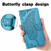 Ulefone Note 16 Pro Leather Phone Case in Blue - Butterfly Love Flower - 6