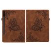 Galaxy Tab S9+ Brown Butterfly Flower Embossed Leather Case - 2
