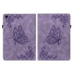 Samsung Galaxy Tab 9+ Purple Butterfly Flower Leather Case - 2