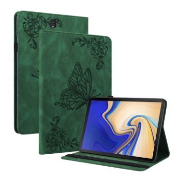 Galaxy Tab S4 10.5 Butterfly Flower Leather Case - Green - 1