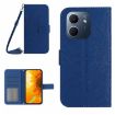 OPPO A5x 4G/5G Leather Case, Sun Flower Embossed, Dark Blue - 1