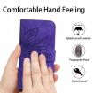 OPPO A5x Sun Flower Embossed Leather Case with Lanyard (Dark Purple) - 4