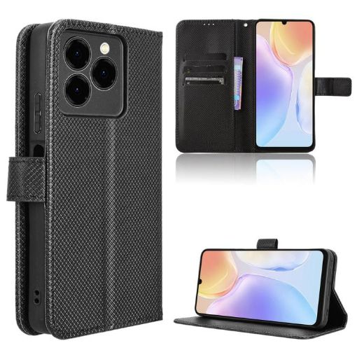 Ulefone Note 20 Pro Leather Case - Black Diamond Texture - 1