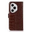 For Honor 400 Pro Crocodile Cowhide Leather Phone Case (Brown) - 3