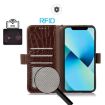 For Honor 400 Pro Crocodile Cowhide Leather Phone Case (Brown) - 4