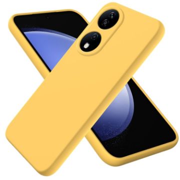 For Honor 90 Yellow Liquid Silicone Dropproof Phone Case - 1