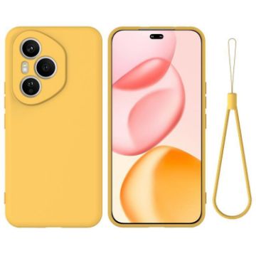 For Honor 400 Pro Yellow Liquid Silicone Dropproof Phone Case - 1