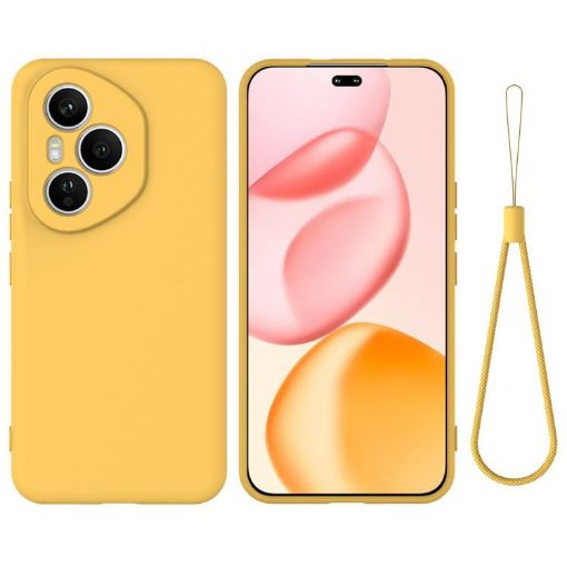 For Honor 400 Pro Yellow Liquid Silicone Dropproof Phone Case - 1