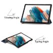 Galaxy Tab A9 Dark Blue Leather Case - Pure Color 3-Fold Holder - 5