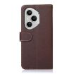 Khazneh Litchi Texture Leather RFID Phone Case, Brown, 160.8mm - 4