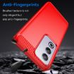 OPPO A3 Red TPU Phone Case with Carbon Fiber Texture - 3