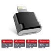 MicroDrive 8pin TF Card Adapter iPhone & iPad Reader (Black) - 2