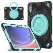 Galaxy Tab S9+/S10+ Spider Handle Silicone PC Case (Black Light Blue) - 1