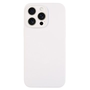 iPhone 16 Pro White Silicone Phone Case - Pure Color Fine Pore - 1