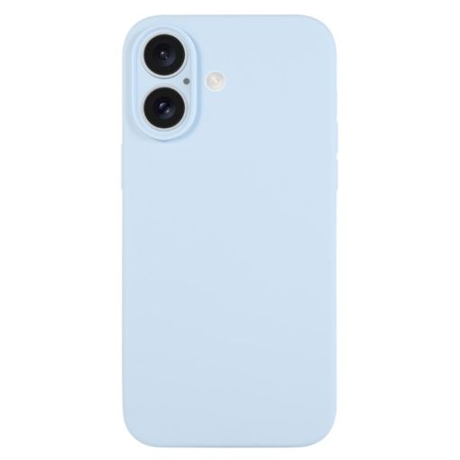 Sky Blue Liquid Silicone Phone Case for iPhone 16 Plus - 1
