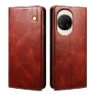 Huawei nova 14 Ultra Brown Leather Phone Case - Oil Wax Texture - 1