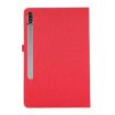 Galaxy Tab S10 FE/S9 FE Red Fabric Flip Leather Case - 3