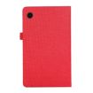 Galaxy Tab A9 Red Fabric Texture Flip Leather Case - 3
