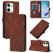 OPPO A5X 4G/5G Embossed Leather Flip Case (Brown) - 1