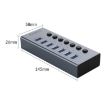 ORICO BT2U3-7AB-GY-BP 7 Port USB 3.0 HUB with Switches (EU Plug) - 3