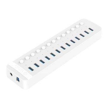 ORICO CT2U3-13AB 13-Port USB 3.0 HUB with Switches (US Plug, White) - 1
