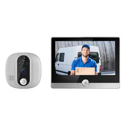 ESCAM C85 1080P Smart WIFI Door Viewer with Night Vision (White) - 1
