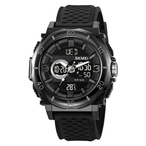 SKMEI 2098 Men's Waterproof Digital Watch with Thermometer - Black - 1