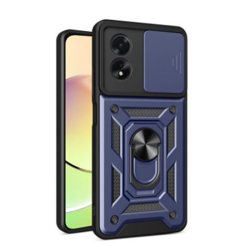 OPPO A38 4G Blue Case with Sliding Camera Cover TPU Hybrid PC Design - 1