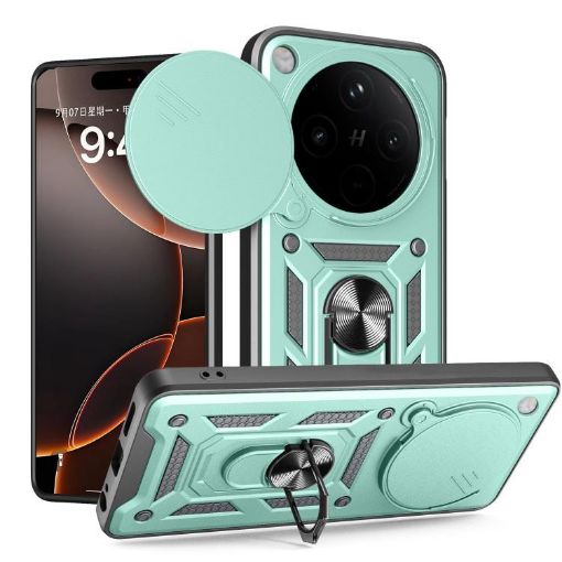 OPPO Find X8 Pro Mint Green Sliding Camera Cover Case TPU Hybrid - 1