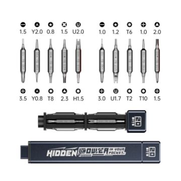 JAKEMY JM-8195 21 in 1 Screwdriver, S-2 Bits & Square Handle (Blue) - 1