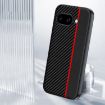 Google Pixel 9a Carbon Fiber Texture Phone Case (Black Red) - 5