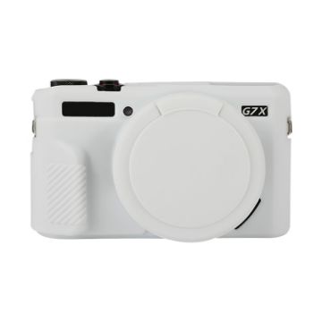 Canon PowerShot G7 X Mark II Silicone Case with Lens Cover, White - 1
