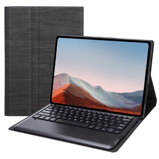 Surface Pro 9 Tree Texture Leather Case with Bluetooth Keyboard (Black) - 1