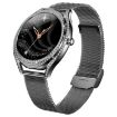 V66 1.28" BT5.0 Smart Watch, Heart Rate/Sleep, Steel Strap Black - 1