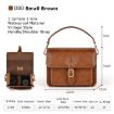 Cwatcun D80 Retro Faux Leather Brown Camera Shoulder Bag 22x16x12cm - 2
