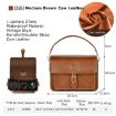 Cwatcun D80 Retro Brown Leather Camera Shoulder Bag, Medium Size - 2