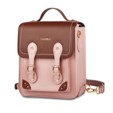 Cwatcun D81 Retro Crossbody Vintage PU Leather Camera Bag, Waterproof - 1