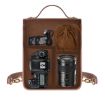 Cwatcun D81 Retro Crossbody Vintage PU Leather Camera Bag, Waterproof - 3