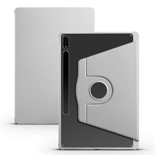 Samsung Galaxy Tab S10+/S9+ 360 Rotation Acrylic Leather Case Grey - 1